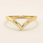 PLAIN CURVE chevron RING IN 14K SOLID GOLD