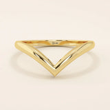 PLAIN CURVE chevron RING IN 14K SOLID GOLD