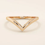 PLAIN CURVE chevron RING IN 14K SOLID GOLD