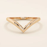 PLAIN CURVE chevron RING IN 14K SOLID GOLD