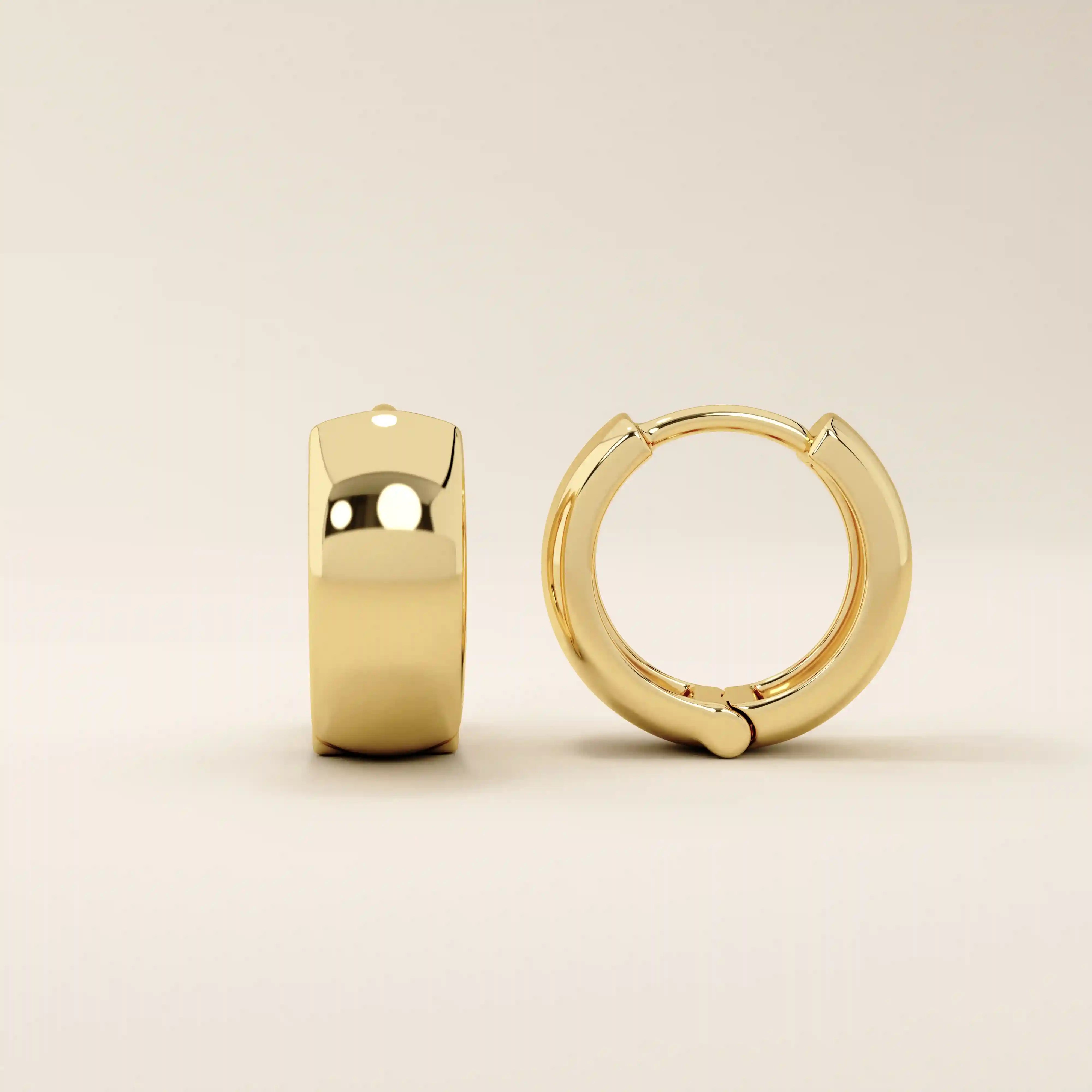 PLAIN DOME EARRING IN 14k SOLID GOLD