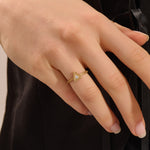 14k solid gold textured gold band bezel triangle cut moissanite engagement ring