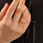 14K SOLID GOLD MILGRAIN HEXAGON WEDDING RING FOR WOMEN