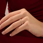 14k solid gold mixed cut princess and round moissanite stones wedding ring for women