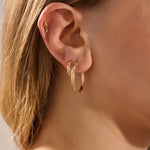 14k solid gold classic large hoop earrings