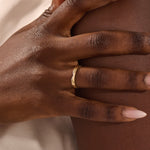 PAVE CZ V CURVE BAND WEDDING RING IN 14K SOLID GOLD