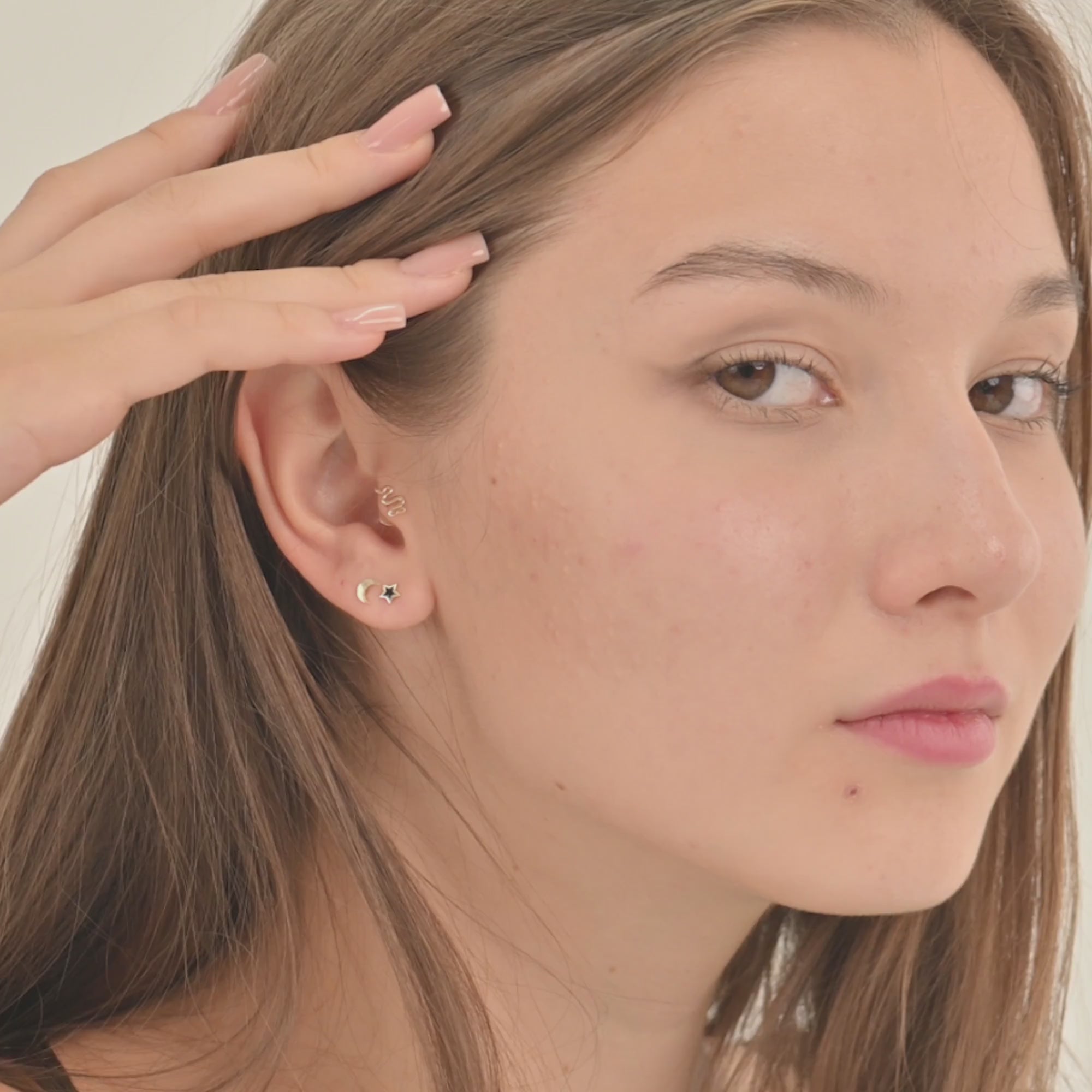 unisex MINIMALIST SNAKE PIERCING in 14k solid gold