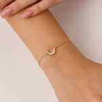 MOON CHARM BRACELET IN SOLID GOLD