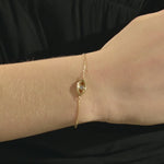 14k solid gold bezel round moissanite  evil eye ring for women