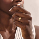 Clover Motif Pinky Signet Ring