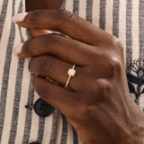 Beaded Band Square Pinky Signet Ring