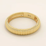 ribbed design dome band wedding stacking ring in 14k solid gold for women