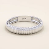 ribbed design dome band wedding stacking ring in 14k solid gold for women