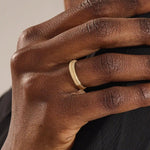 ribbed design dome band wedding stacking ring in 14k solid gold for women