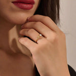 14k ribbon stacking ring in gold 