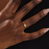 ROUND CLUSTER MOISSANITE STONES SMALL ENGAGEMENT RING IN 14K SOLID YELLOW WHIT ROSE GOLD FOR WOMEN