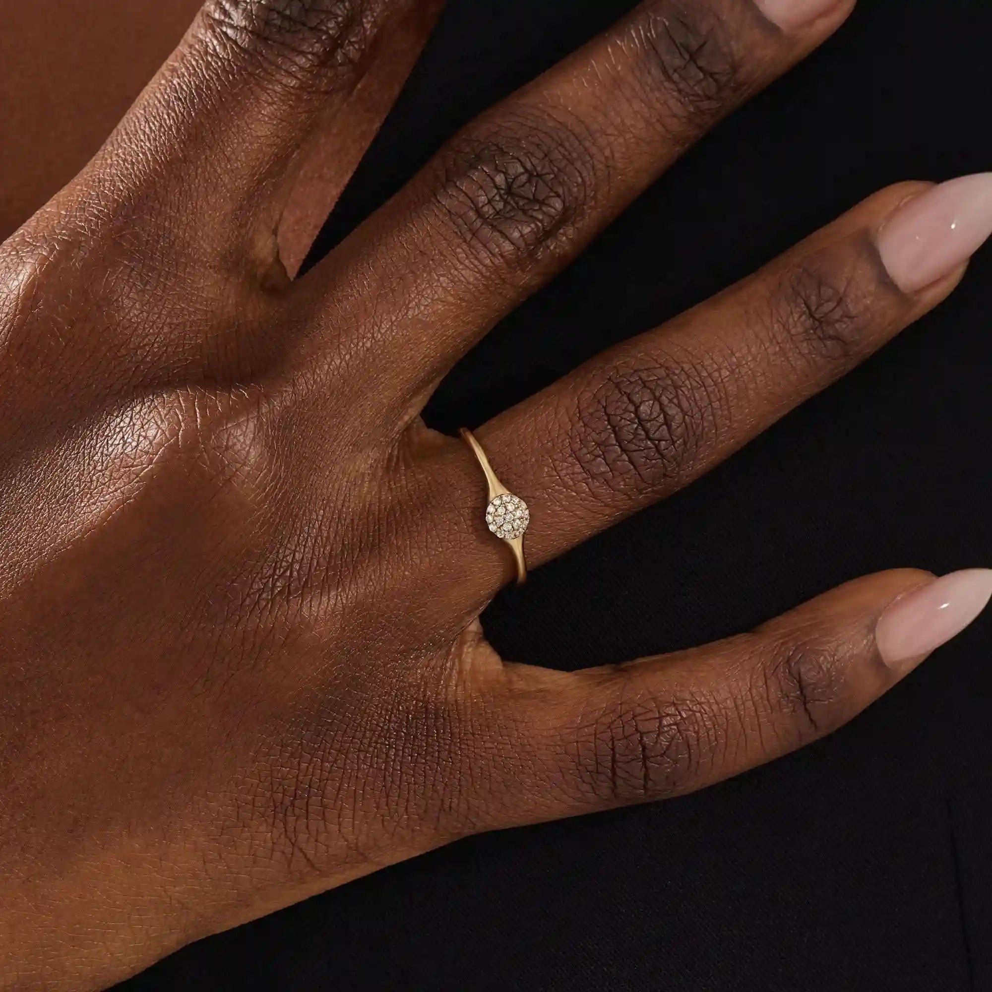 Gift Her Shine – Pavé Moissanite Pinky Ring in 14K Gold – BRENNMORE