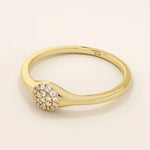 ROUND CLUSTER MOISSANITE STONES SMALL ENGAGEMENT RING IN 14K SOLID YELLOW WHIT ROSE GOLD FOR WOMEN