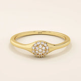 ROUND CLUSTER MOISSANITE STONES SMALL ENGAGEMENT RING IN 14K SOLID YELLOW WHIT ROSE GOLD FOR WOMEN