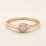 ROUND CLUSTER MOISSANITE STONES SMALL ENGAGEMENT RING IN 14K SOLID YELLOW WHIT ROSE GOLD FOR WOMEN