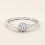 ROUND CLUSTER MOISSANITE STONES SMALL ENGAGEMENT RING IN 14K SOLID YELLOW WHIT ROSE GOLD FOR WOMEN