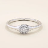 ROUND CLUSTER MOISSANITE STONES SMALL ENGAGEMENT RING IN 14K SOLID YELLOW WHIT ROSE GOLD FOR WOMEN