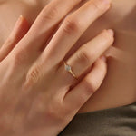 ROUND CLUSTER MOISSANITE STONES SMALL ENGAGEMENT RING IN 14K SOLID YELLOW WHIT ROSE GOLD FOR WOMEN