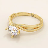 ROUND CUT LAB GROWN MOISSANITE SOLITAIRE ENGAGEMENT RING IN 14K SOLID GOLD