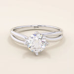 ROUND CUT LAB GROWN MOISSANITE SOLITAIRE ENGAGEMENT RING IN 14K SOLID GOLD