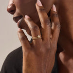 beaded split band shooting falling star stacking statement ring in 14k sold yellow gold for women