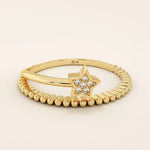 beaded split band shooting falling star stacking statement ring in 14k sold yellow gold for women