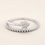 beaded split band shooting falling star stacking statement ring in 14k sold yellow gold for women