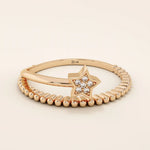 beaded split band shooting falling star stacking statement ring in 14k sold yellow gold for women