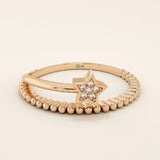 beaded split band shooting falling star stacking statement ring in 14k sold yellow gold for women