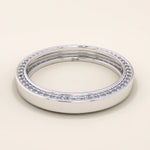 double side pave eternity thick wedding band in 14k solid yellow rose white gold for women