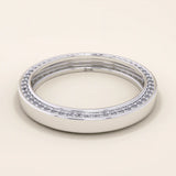 double side pave eternity thick wedding band in 14k solid yellow rose white gold for women