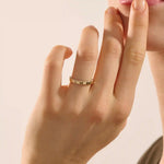 double side pave eternity thick wedding band in 14k solid yellow rose white gold for women