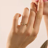 double side pave eternity thick wedding band in 14k solid yellow rose white gold for women