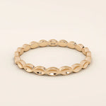 14K solid gold plain slim bumpy stacking ring for women