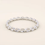14K solid gold plain slim bumpy stacking ring for women