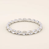 14K solid gold plain slim bumpy stacking ring for women