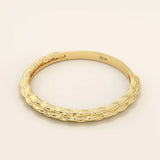 SLIM UNIQUE BAND STACKING WEDDING RING IN 14K SOLID YELLOW GOLD FOR WOMEN