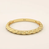SLIM UNIQUE BAND STACKING WEDDING RING IN 14K SOLID YELLOW GOLD FOR WOMEN