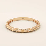 SLIM UNIQUE BAND STACKING WEDDING RING IN 14K SOLID YELLOW GOLD FOR WOMEN