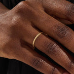 SLIM UNIQUE BAND STACKING WEDDING RING IN 14K SOLID YELLOW GOLD FOR WOMEN