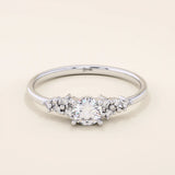 14k solid gold solitaire cluster engagement ring for women
