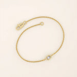 14k solid gold solo bezel set pear bracelet for women