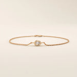 14k solid gold solo bezel set pear bracelet for women