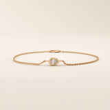 14k solid gold solo bezel set pear bracelet for women
