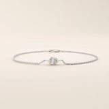 14k solid gold solo bezel set pear bracelet for women